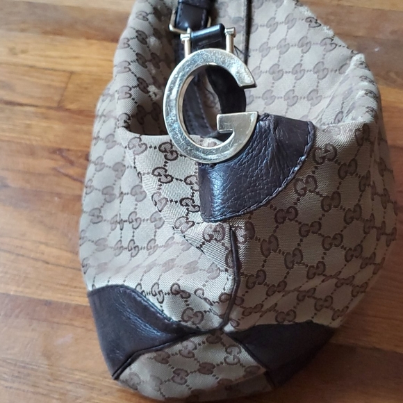 Gucci Canvas Hobo Large Bag in Brown/Beige - Picture 3 of 13